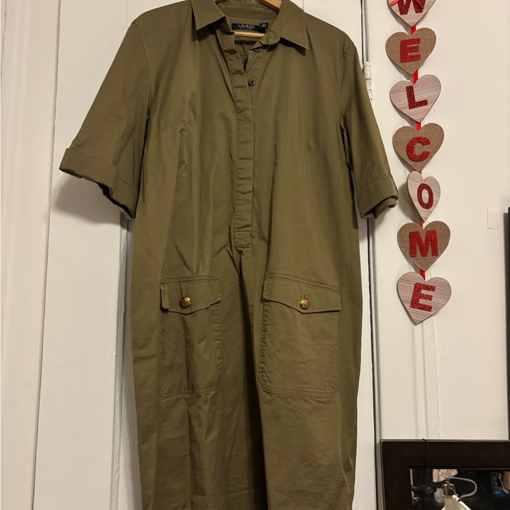Ralph Lauren Olive Green Dress US Sz XL